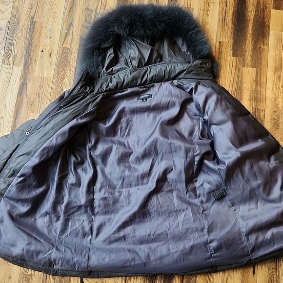 Company Ellen Tracy Fur Down Hooded Winter Coat Jacket - Picture 6 of 12